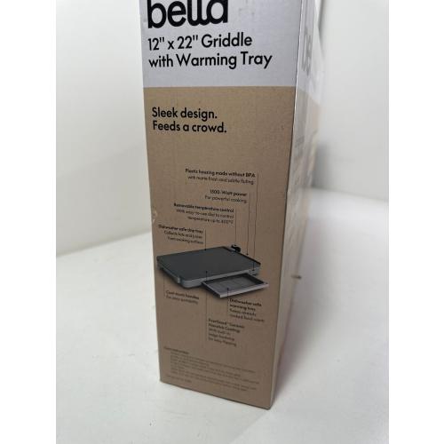 Bella 12 X 22 XL Griddle with Warming Tray