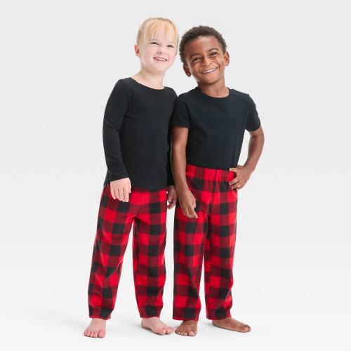 Size 12M Toddler Buffalo Check Microfleece Holiday Matching Family Pajama Pants - Wondershop™ Red