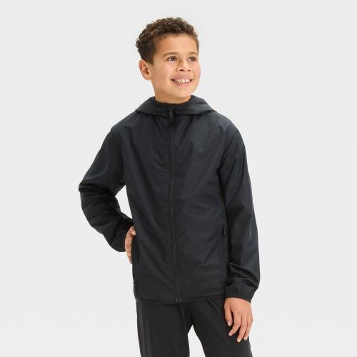 Size S Boys' Abstract Windbreaker Jacket - All in Motion™ Black