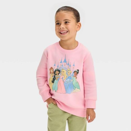 Size 3T Toddler Girls' Disney Princess Fleece Pullover - Pink