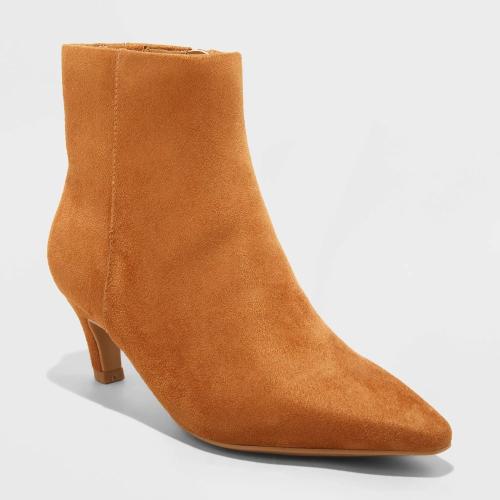 Women's Taylor Kitten Heel Ankle Boots with Memory Foam Insole - Universal Thread™ Tan 8