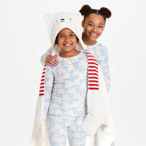 Polar Bear Holiday Matching Family Pajama Wearable Blanket - Wondershop™ White