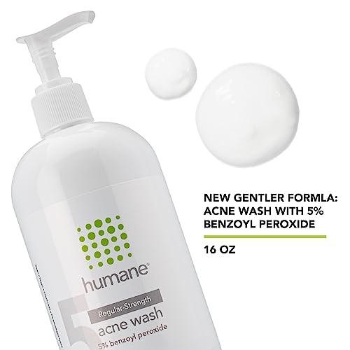Humane Benzoyl Peroxide Acne Body Wash - 5% Regular-Strength Acne Treatment for Face, Skin, Back and Body - 16 Fl Oz - Dermatologist-Tested Non-Foamin