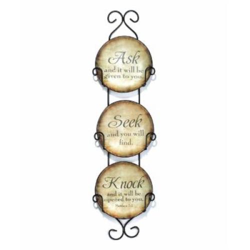 Dicksons Ask Seek Knock 4.5” Multicolor Round Ceramic Decorative Plates