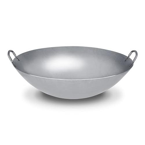 Craft Wok Extra Large 21-Inch Heavy Canton Style Hand Hammered Carbon Steel Wok (Round Bottom) / 731W194X