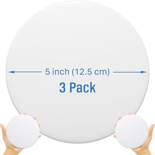 Strongest Home Wall & Door Handle Stopper 5 Set of 3 Pieces White Rubber Door Knob, Round Wall Shield Cushion, Quiet Wall Protector for Door Handle,