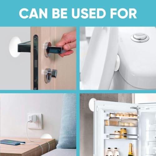 Strongest Home Wall & Door Handle Stopper 5 Set of 3 Pieces White Rubber Door Knob, Round Wall Shield Cushion, Quiet Wall Protector for Door Handle,