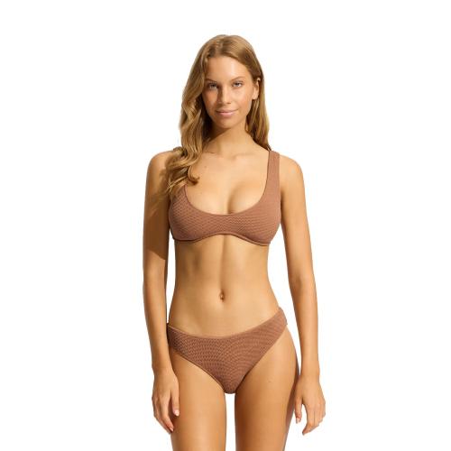 Sea Dive Multi Fit Longline Bikini Top in Bronze - 6