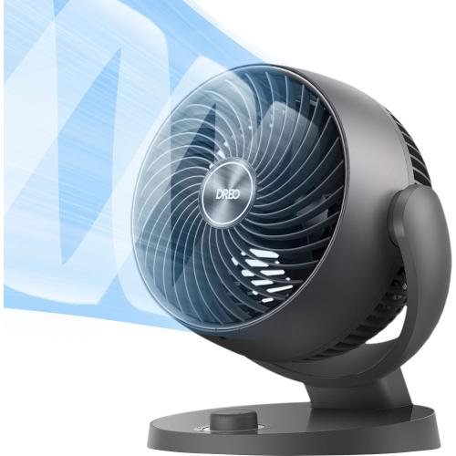 Grey Dreo - 70ft Powerful Airflow, 28db Quiet Table Air Circulator Fans for Whole Room, 120 Adjustable Tilt, 3 Speeds, CF409 - Grey