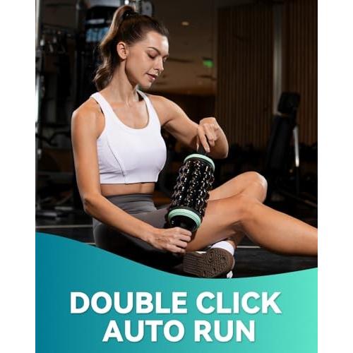 Black and Mint Robufit Rolling Percussive Massager  Percussive Therapy  Whole Body Relief  Deep Tissue and Muscle Recovery  Hands-Free Base