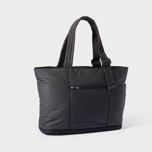 Puffer Expandable Weekender Bag - Open Story™ Black: Carry on Travel Luggage