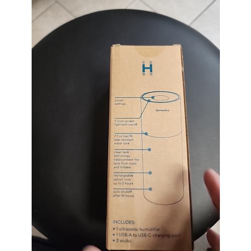 HoMedics Breathe Better Personal Portable Ultrasonic Humidifier USB Powered