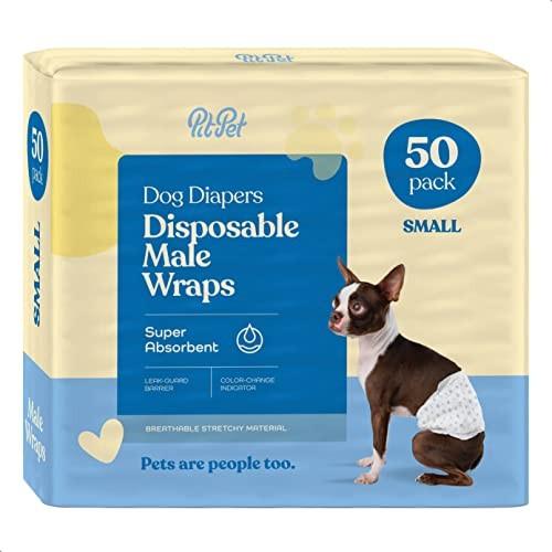 Comfortable Male Dog Diapers - 12-Pack Super Absorbent Disposable Male Dog Wraps- FlashDry Gel Technology  Wetness Indicator Doggie Diapers- Leakproof