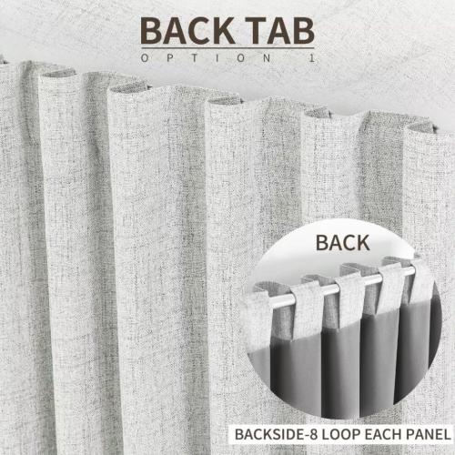 Joydeco 100% Black Out Curtains Long 2 Panels Burg Natural Blackout Linen Drapes for Bedroom Living Room Darkening Curtain Thermal Insulated B