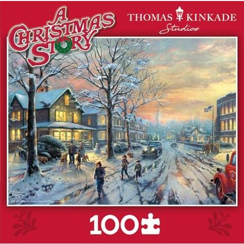 Ceaco 100-Piece Thomas Kinkade a Christmas Story Interlocking Jigsaw Puzzle for Children Ages 6