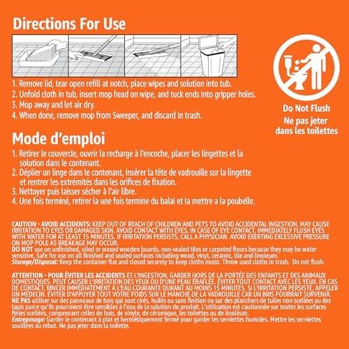 Amazon Basics Wet Mopping Cloth Refills  24 Count (Fits Swiffer Sweeper Mop Heads)