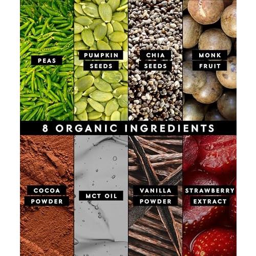 Truvani Vegan Pea Protein Powder | Chocolate Strawberry | 20g Organic Plant Based Protein | 1 Serving | Keto | Gluten & Dairy Free | Low Carb | No Add