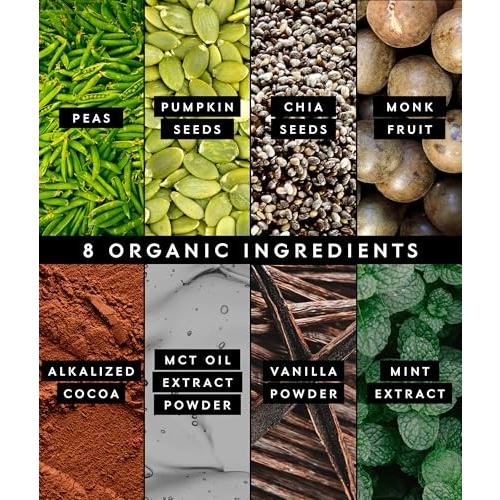 Truvani Vegan Pea Protein Powder | Mint Chocolate | 20g Organic Plant Based Protein | 1 Serving | Keto | Gluten & Dairy Free | Low Carb | No Added Sug