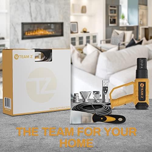 Team Z Premium Heavy Duty Heat Gun Kit with Case – Upgrade LCD Display, Overload Protection & 10 Sec Delayed Turn Off Function - High Temp (140F –