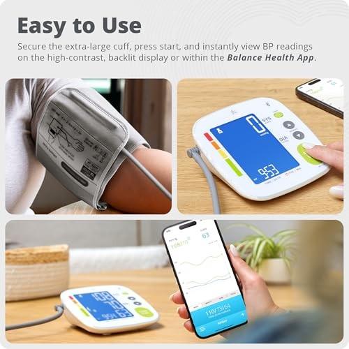 Greater Goods Bluetooth Blood Pressure Monitor with Extra Large Blood Pressure Cuff, Accurate Digital Blood Pressure Monitors for Home Use, HSA/FSA El