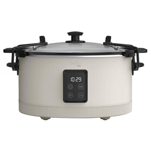 Bella PRO - 7-qt. Programmable Slow Cooker with Searing Function - Oatmilk