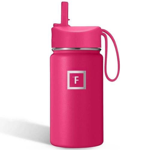 IRON FLASK 14oz Kids' Stainless Steel Water Bottle Rad Raspberry