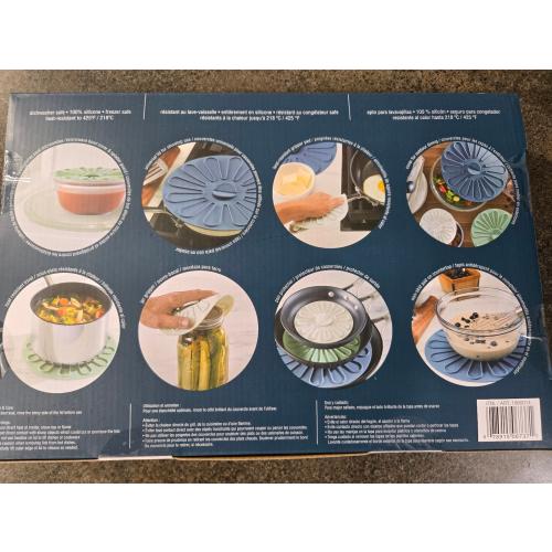 PrepWorks Multi-Function Silicone Lids. Food Grade Stretchable Silicone. Dishwasher Safe. Eco Friendly and BPA Free. Set of 10