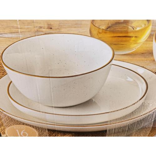 Over&Back Options 16-Piece Dinnerware Set of Plates & Bowls - Speckled White (missing several items)