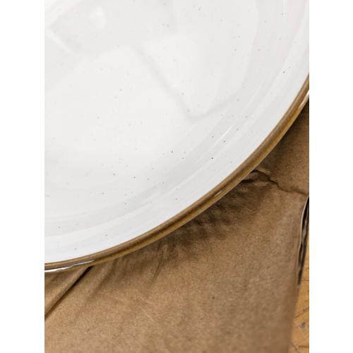 Over&Back Options 16-Piece Dinnerware Set of Plates & Bowls - Speckled White (missing several items)