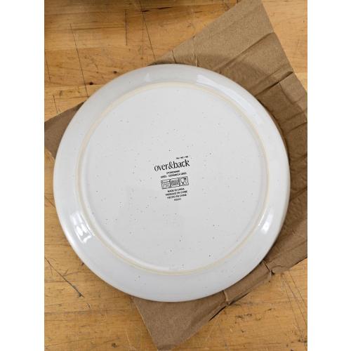 Over&Back Options 16-Piece Dinnerware Set of Plates & Bowls - Speckled White (missing several items)