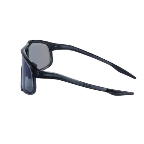 Chamelo - Falcon - Sports Smart Glasses with Electrochromic Auto Tint - Obsidian Frame | Alpha Blue Lenses