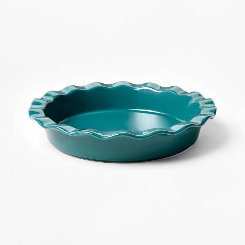 9 Stoneware Round Pie Pan Dark Green - Figmint™