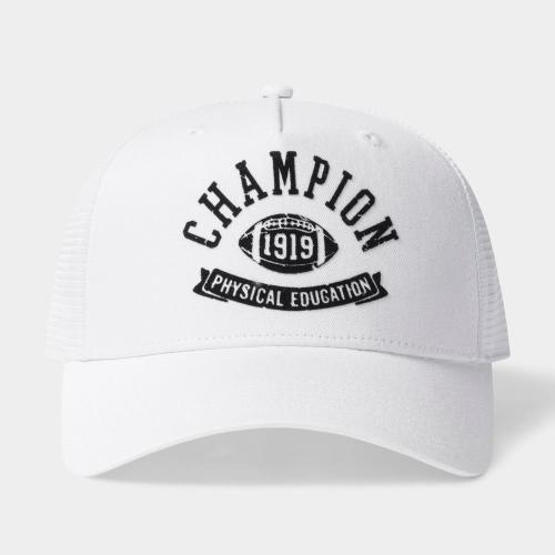 Champion Adult Phys Ed Twill Trucker Hat - White