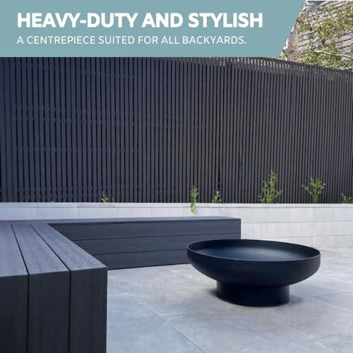 DENKOE  Round Fire Pit Table with Fire Pit Grill, Extra Thick, Heavy Duty Fire Bowl, Deep Outdoor Firepit, Wood Burning Firepits for Outside Pa