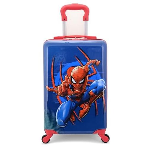 Fast Forward Marvel Spiderman 20  Hardshell Luggage - Cute & Durable Hard-side Suitcase for Travel with Spinner Wheels 20 X12 X8