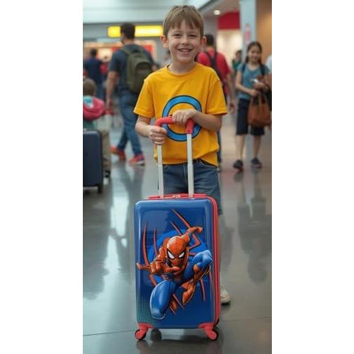 Fast Forward Marvel Spiderman 20  Hardshell Luggage - Cute & Durable Hard-side Suitcase for Travel with Spinner Wheels 20 X12 X8