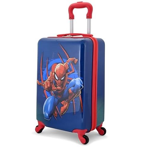 Fast Forward Marvel Spiderman 20  Hardshell Luggage - Cute & Durable Hard-side Suitcase for Travel with Spinner Wheels 20 X12 X8