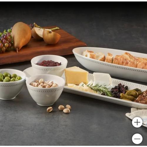 Pandex, 5-Pc Beaded Melamine I/O Serveware Bowl Platter Set