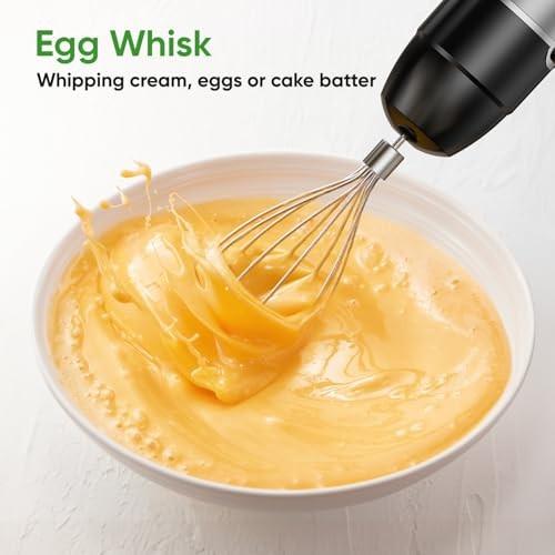 Immersion Blender Handheld 1100W 3 in 1 Corded Stick Hand Blenders for Kitchen with Trigger Speed Control, with Whisk, Milk Frother Attachemnts, Perfe
