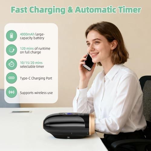 Ealken Hand Massager with Heat and Compression, 6 Holes Finger Stretching Hand Massager for Arthritis and Carpal Tunnel, 6 Levels Pressure Therapy wit