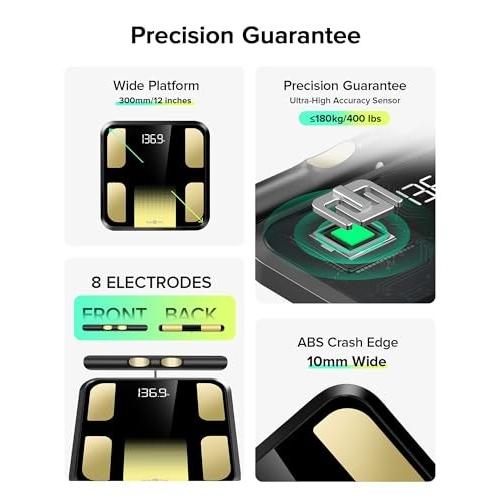 RunStar Smart Scale for Body Weight, Full-Body Bathroom Scale with 8 Electrodes for BMI, Muscle Mass, 3-Metric Display, High-Accuracy Body Composition