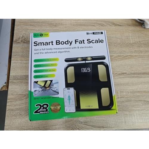 RunStar Smart Scale for Body Weight, Full-Body Bathroom Scale with 8 Electrodes for BMI, Muscle Mass, 3-Metric Display, High-Accuracy Body Composition