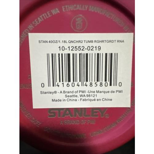 Missing straw Stanley 40 Oz Stainless Steel H2.0 Flowstate Quencher Tumbler Rouge Heart Gradient