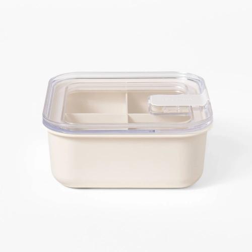 Square Bento Meal Prep Food Storage Container Cream - Figmint™