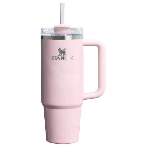 Stanley 30 Oz Stainless Steel H2.0 Flowstate Quencher Tumbler Pink Amethyst Calacatta