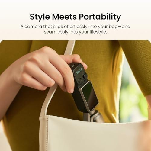 Xtra Muse, Vlogging Camera with 1' CMOS & 4K/120fps Videos, Pocket Camera with 3-Axis Gimbal Stabilizer, Fast Focusing, Face/Object Tracking, Digital