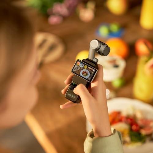 Xtra Muse, Vlogging Camera with 1' CMOS & 4K/120fps Videos, Pocket Camera with 3-Axis Gimbal Stabilizer, Fast Focusing, Face/Object Tracking, Digital