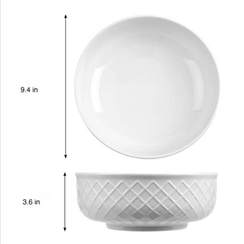 Trudeau, 3 Piece - Porcelain Serving White Bowl Set (missing 1)