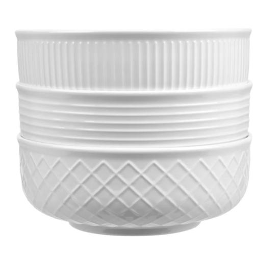 Trudeau, 3 Piece - Porcelain Serving White Bowl Set (missing 1)