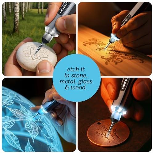 EtchMate Engraving Pen for Metal, Wood, Glass, Plastic & All Materials - Engraver Pen Tool - Teen Boy Gifts - Unique Gifts for Women, Teenage Girl - C